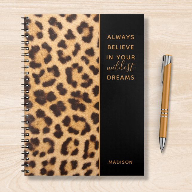 Caderno Espiral Leopard Print Acredita na Na moda moderna personal (Criador carregado)