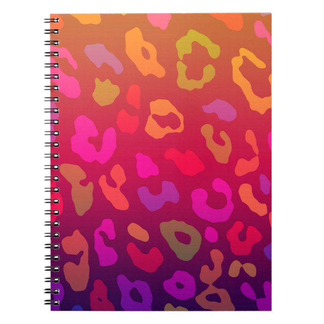 Caderno Espiral Leopard Print Summer Ombre (Frente)