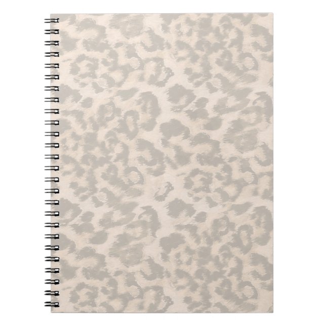 Caderno Espiral Leopardo bege. (Frente)