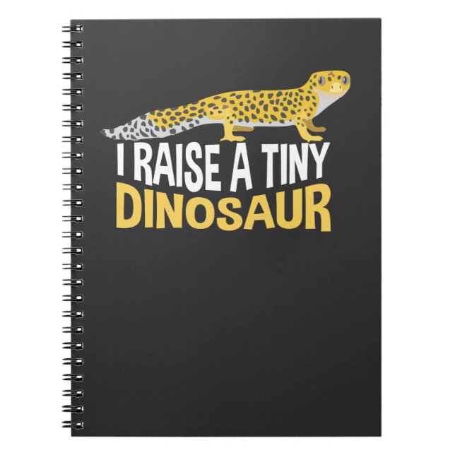 Caderno Espiral Leopardo Gecko Pequeno Dinossauro Piada de Animais (Frente)
