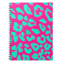 Caderno Espiral Leopardo - Mint Rosa