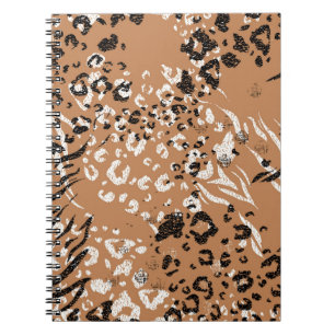 Caderno Espiral Leopardo moderno. Padrão. Plano de Fundo. Natureza