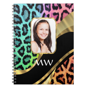 Caderno Espiral Leopardo multicolor