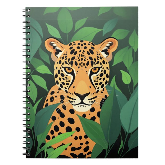 Caderno Espiral Leopardo na selva (Frente)