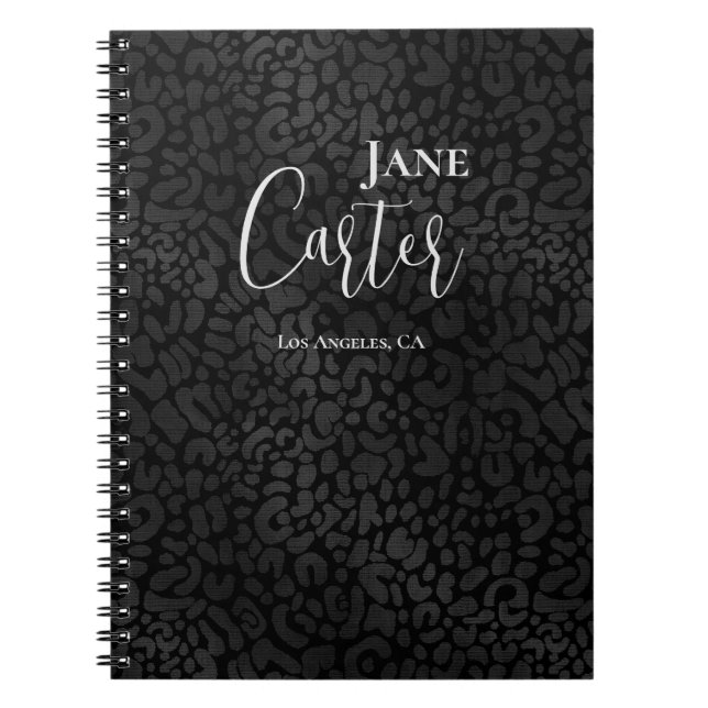 Caderno Espiral Leopardo Negro Moderno (Frente)