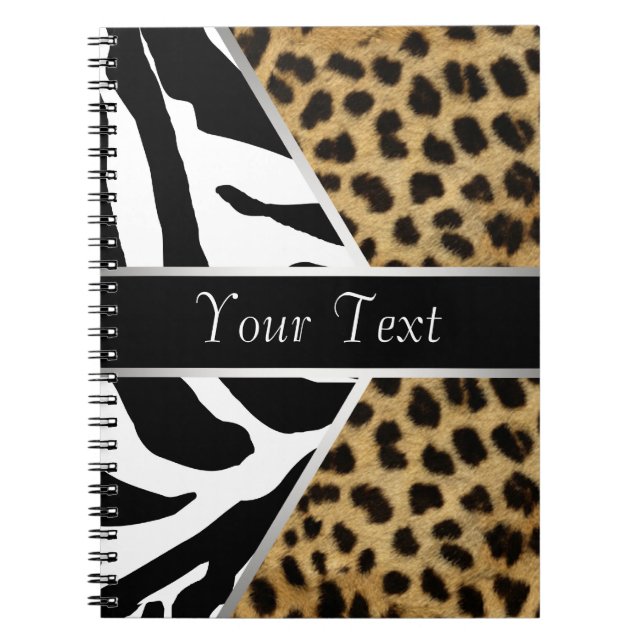 Caderno espiral Leopardo Preto Zebra (Frente)