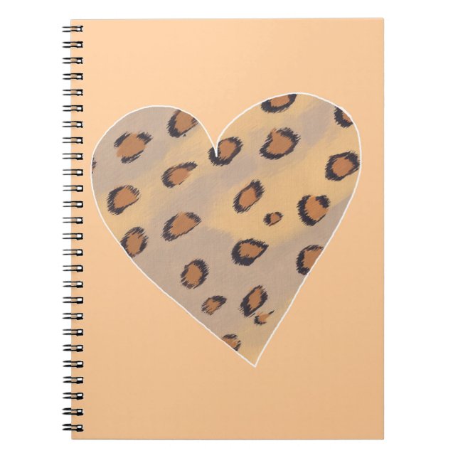 Caderno Espiral Leopardos do Coração, Notebooks Personalizados (Frente)