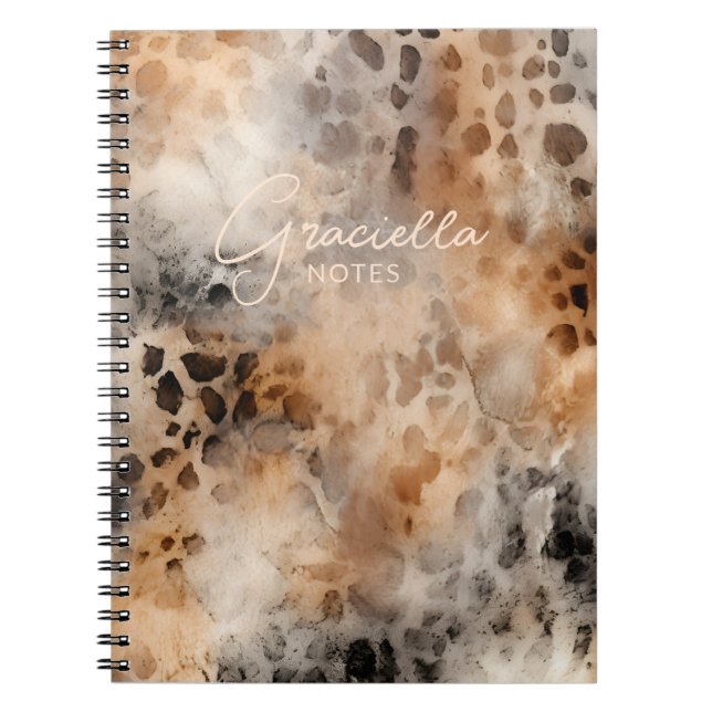 Caderno Espiral Lepard Cowhide Country Western Animal Print (Frente)