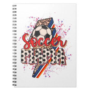 Caderno Espiral Lepard Soccer Mama Relâmpago Esporte Mãe Mothe