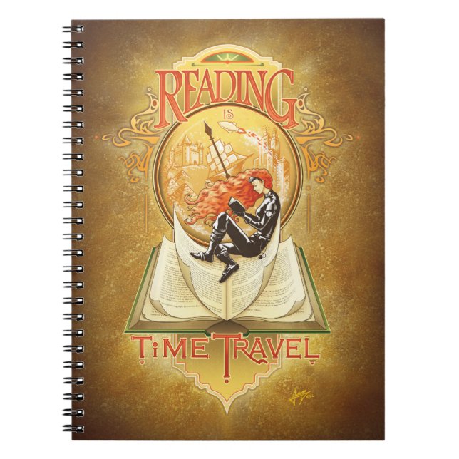 Caderno Espiral Ler é Viagem de Tempo (Frente)