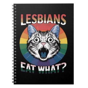 Caderno Espiral Lésbicas Comem Qual Humor de Gato Bandeira do Orgu