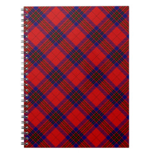 Caderno Espiral Leslie tartan xadrez azul roxa