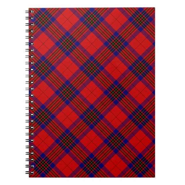Caderno Espiral Leslie tartan xadrez azul roxa (Frente)