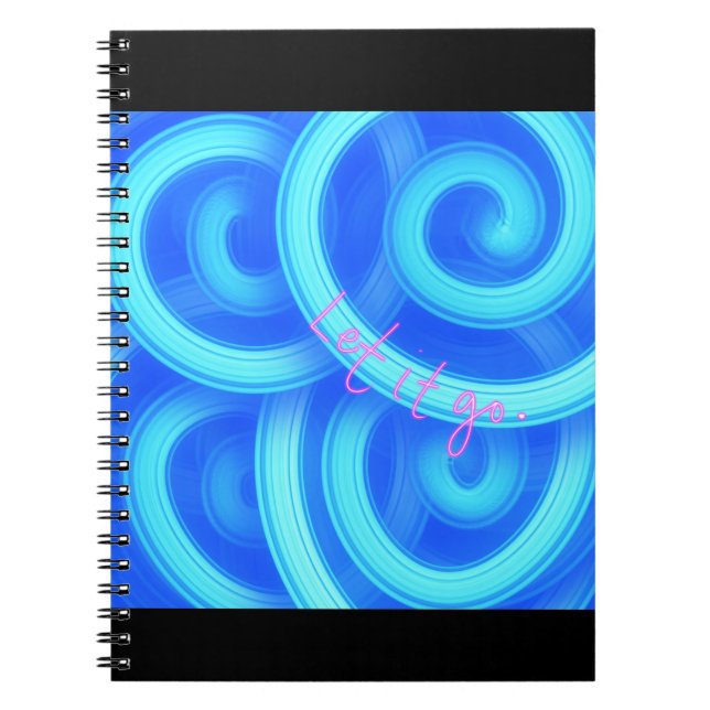 Caderno Espiral Let It Go Notebook – Royal Blue Swirl Aesthetic Jo (Frente)