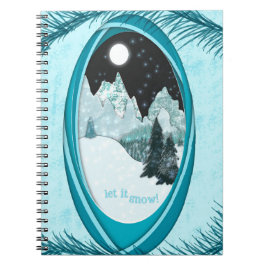 Caderno Espiral Let It Snow Winter Poker Cards Snowy Mountains