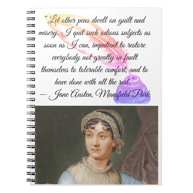 Caderno Espiral “Let other pens dwell on" Jane Austen quote (Frente)