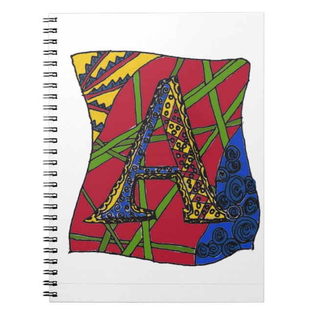 Caderno Espiral Letra "A" (Frente)