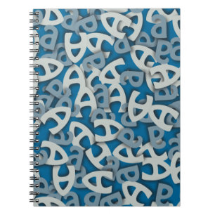 Caderno Espiral Letra A Azul