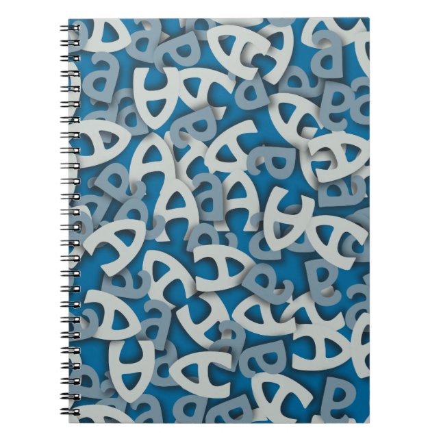 Caderno Espiral Letra A Azul (Frente)