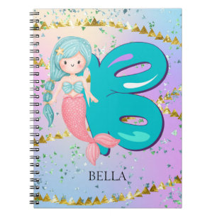 Caderno Espiral Letra B Monograma Mola-d-Água Enfermeiro de Sereia