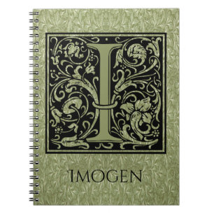 Caderno Espiral Letra I - Primeira Letra Monograma
