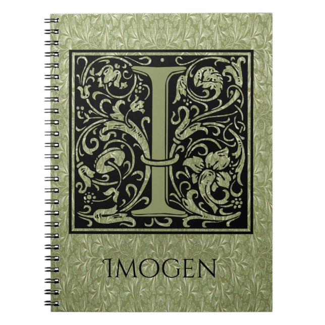 Caderno Espiral Letra I - Primeira Letra Monograma (Frente)