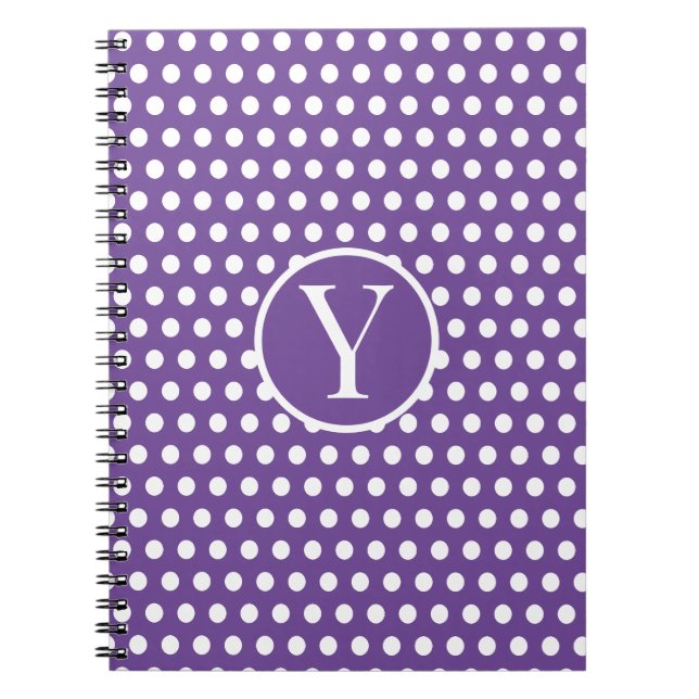 Caderno Espiral Letra inicial Classic Chic Bolinhas Purple (Frente)