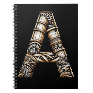 Caderno Espiral Letra Inicial de Aloha Polinésio Havaiano Personal
