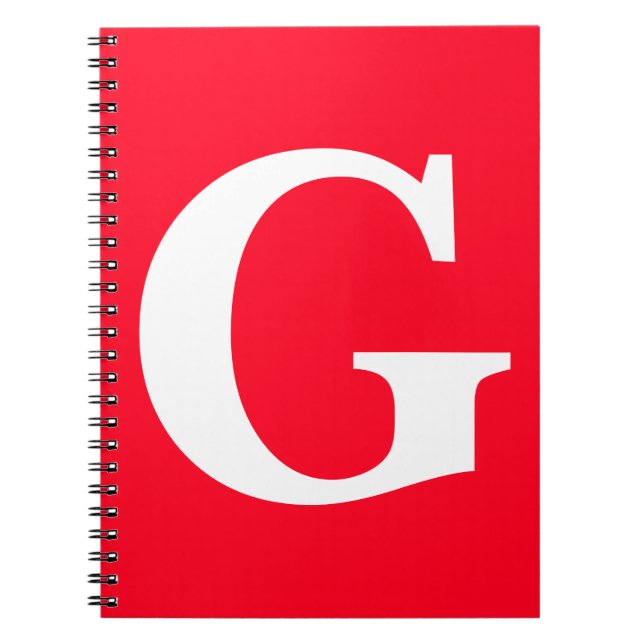 Caderno Espiral Letra inicial monograma branco branco simples (Frente)