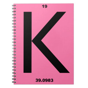 Caderno Espiral Letra K rosa