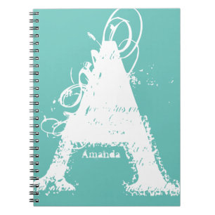 Caderno Espiral Letra Maiúscula Gigante A em Alfabeto com Nome