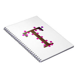 Caderno Espiral Letra T inicial decorativa em branco