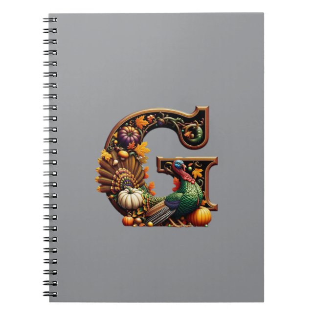 Caderno Espiral Letter G Thanksgiving style  (Frente)