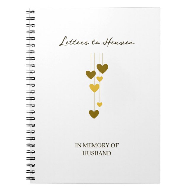 Caderno Espiral Letters to Heaven – In Memory Of Husband Custom (Frente)
