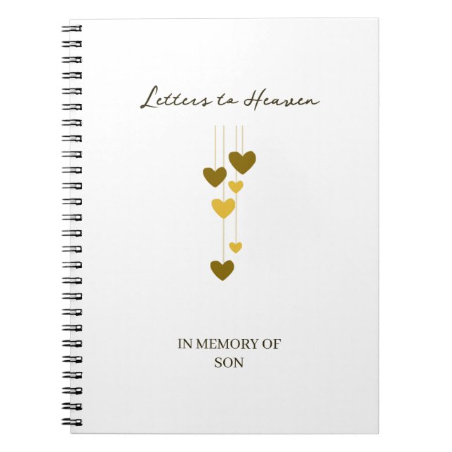 Caderno Espiral Letters to Heaven – In Memory Of Son Personalized (Frente)