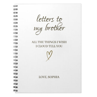 Caderno Espiral Letters to My Brother– Personalized Letter