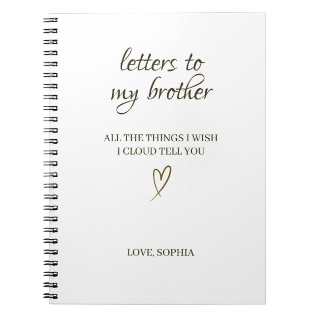 Caderno Espiral Letters to My Brother– Personalized Letter (Frente)