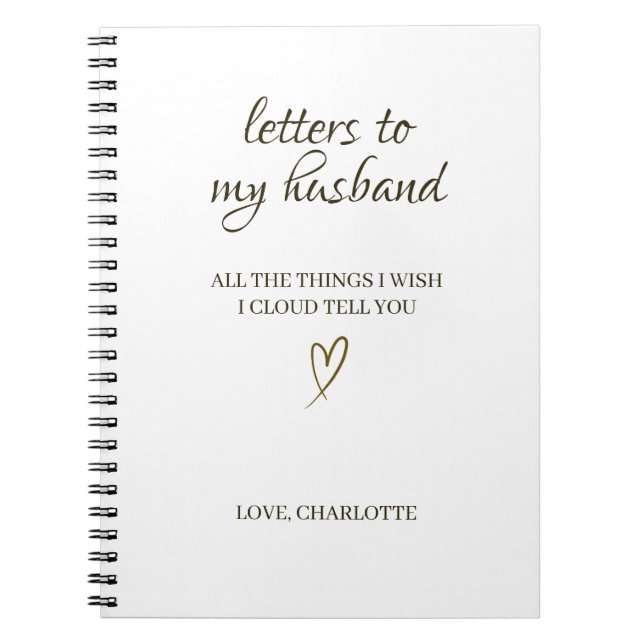 Caderno Espiral Letters to My Husband – Personalized Letter (Frente)