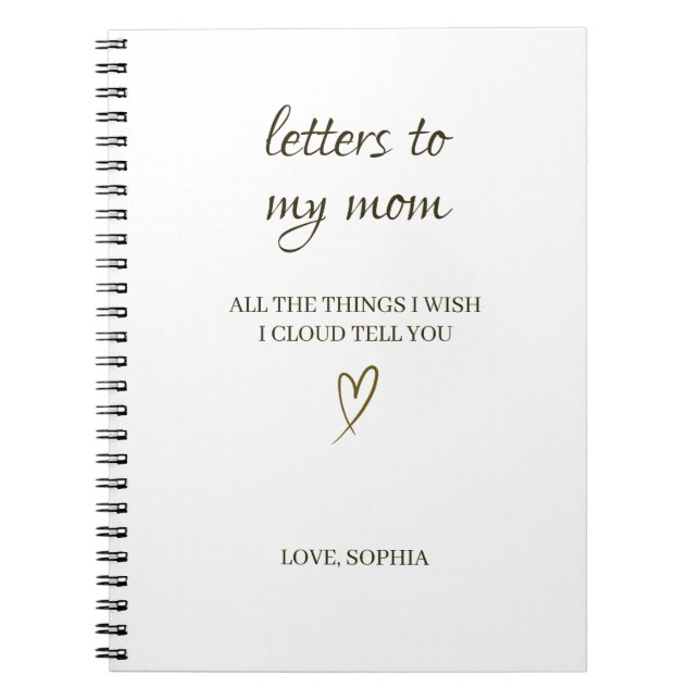 Caderno Espiral Letters to My Mom – Personalized Letter (Frente)
