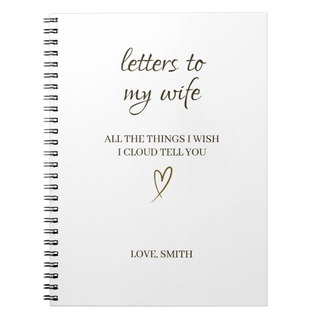 Caderno Espiral Letters to My Wife – Personalized Letter (Frente)