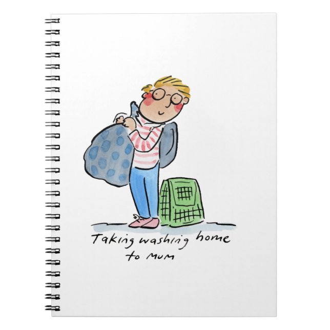 Caderno Espiral Levando a lavagem para a Mãe (Frente)