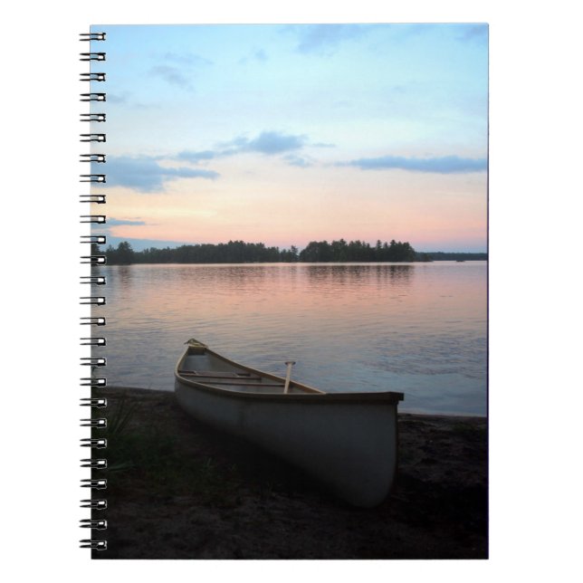 Caderno Espiral Levantamento do sol canadense, canoa, notebook cas (Frente)