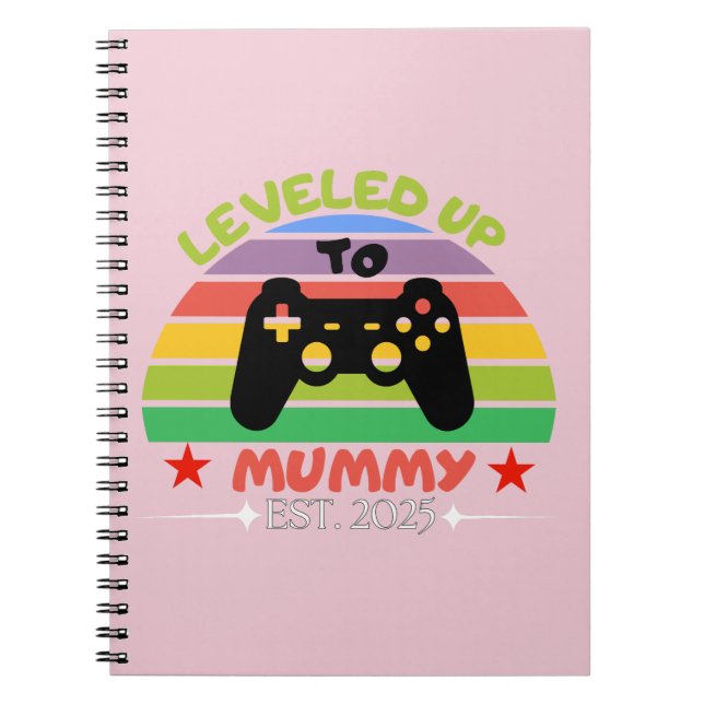 Caderno Espiral Levei Até A Mamã Engraçado Gamer Est. 2025 Mulhere (Frente)