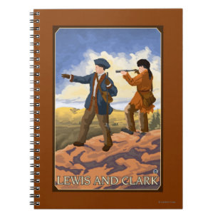 Caderno Espiral Lewis e Clark que exploram o oeste