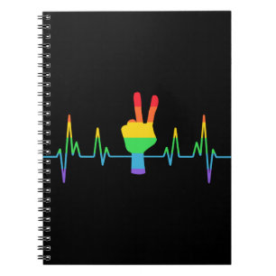 Caderno Espiral LGBT de pulsação de Gay de paz