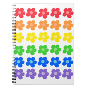 Caderno Espiral LGBT Rainbow Flores Orgulho gay Liberdade e Iguald
