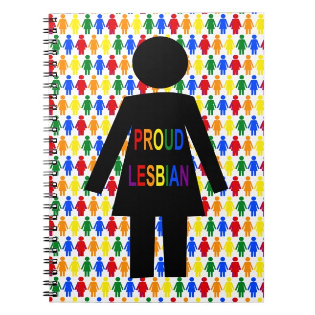 Caderno Espiral LGBTQ Silhouette Lésbica e Damas Arco-Íris (Frente)