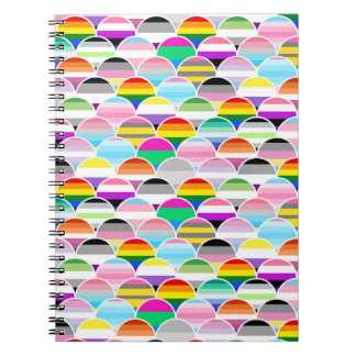 Caderno Espiral LGBTQIA+ Queer Scalloped Pride Flag Fans