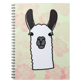 Caderno Espiral Lhama com Peônias