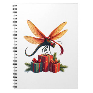 Caderno Espiral Libélula Embrulhada como Presente